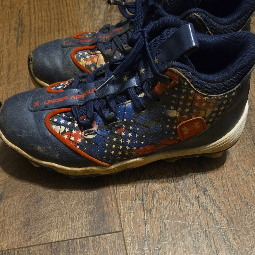 Under Armour Kids' Starry Cleats - Navy and Red